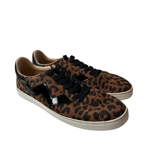 STUART WEITZMAN Daryl Leopard Print Suede Leather Sneaker 10.5. - Picture 3 of 10